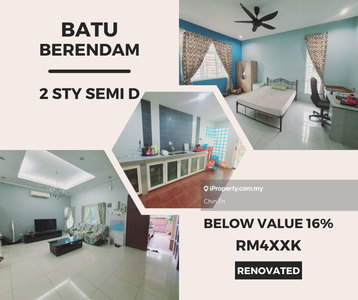 Below Value 16% / Rm90k Renovated 2 Sty Semi D Batu Berendam Putra