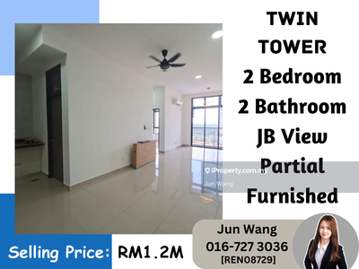 Twin Tower, JB View, 2 Bedroom 2 Bathroom, 1 Car Park, Level 17