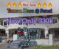 Taman Dasa Senai Double Storey For Sale RM330k?