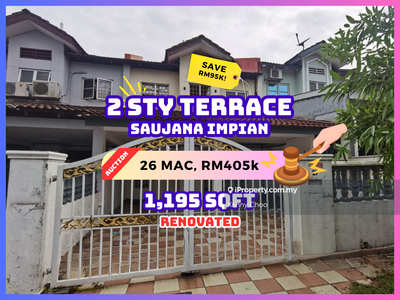 Bank Auction Save Rm95k 2 Storey Terrace @ Saujana Impian Murni