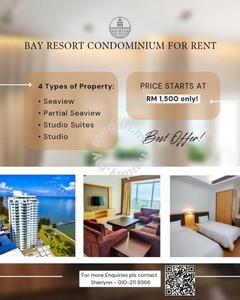 Bay Resort Condominium Miri for Rent (Furnished, Free cleaning, WIFI)