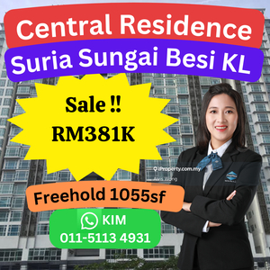 Cheap Rm219k Central Residence Apartment @ Suria Sungai Besi KL