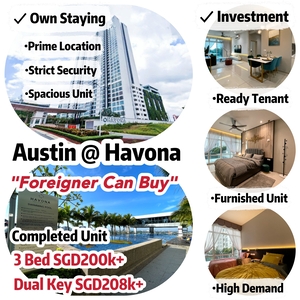 Austin Havona Ready Unit Monthly Installment from SGD600+ Only!!!
