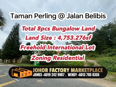 Bungalow Land at Taman Perling Land Size 4,753sf / Land For Sale / Residential Bungalow Land