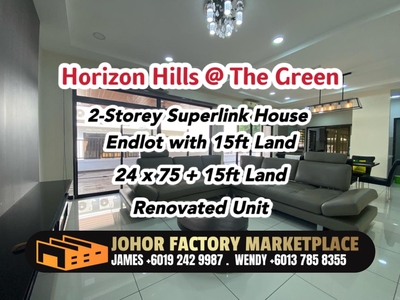 Horizon Hills The Green Renovated Superlink House Endlot Unit For Sale nearby Iskandar Puteri Bukit Indah