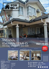 Astana Idaman Semi-D House, Desa Alam Seksyen U12, Shah Alam, Nego