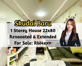 Skudai Baru, 1 Storey House 22x80, Renovated, Kitchen Extended, 4 Bed