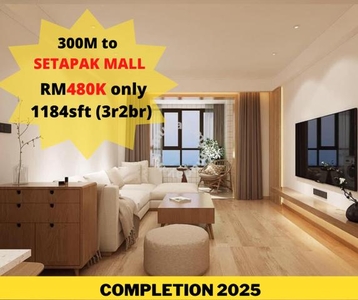 [Zero Downpayme] 300m Setapak Central, Near MRT3, Low Dense Condo