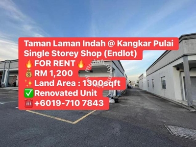 Taman Laman Indah Kangkar Pulai Single Storey Shop (Endlot) FOR RENT