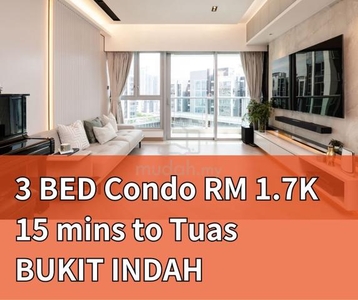 Freehold 3bed Partial furnished new Condo Bukit Indah Tuas CIQ perling