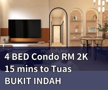 Freehold Partial furnished Bukit Indah New Condo near Tuas CIQ perling