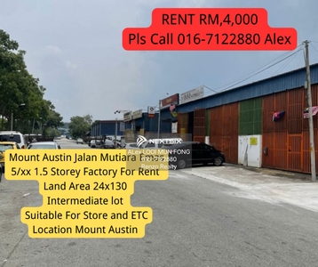 Mount Austin Jalan Mutiara Emas 5/xx 1.5 Storey Factory For Rent Taman Daya Johor Jaya Setia Imdah