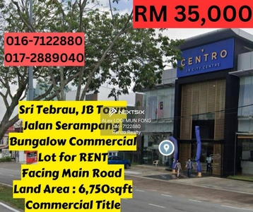 Taman Pelangi Jalan Serempang Facing Main Road Bungalow Lot For Rent Sri Tebrau Taman Abad KSL