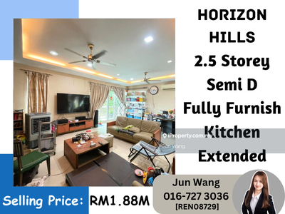 Horizon Hills, 2.5 Storey Semi D, Kitchen Extended, Fully Furnished