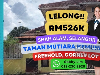 Lelong 2 Sty Terrace Corner Tmn Mutiara Kemuning, Shah Alam Selangor