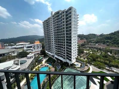 Fully furnished corner unit with balcony & pool view