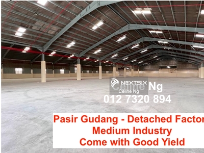 Pasir Gudang Detached Factory For Sale, Medium Industry, 2.56 acres 1,000 Amps Good investment