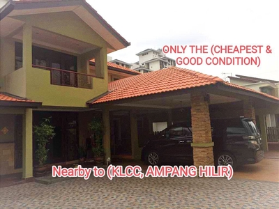 6000 SF, NEARBY TO (KLCC, AMPANG HILIR, The only cheap, with good condition (9 Bedrooms + 5 Baths).