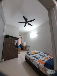 Fully furnished room with attached bathroom