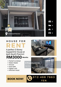 3 Storey Supperlink House at Ipoh South Precinct