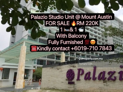Palazio Apartment Studio Unit @ Mount Austin Fully Furnished For Sale