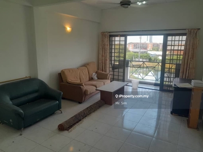 A partially furnished three bedroom apartment