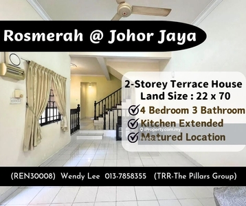 Johor Jaya Rosmerah Double Storey House For Sale