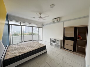 Newly Renovated Fully Furnished Middle Bedroom with Balcony at Bukit OUG Condo, Bukit Jalil Awan Besar LRT Station