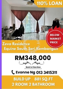 110% Loan! 2 rooms 2 bathroom, Zeva Residence @ Equine South Puchong