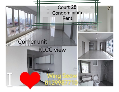 Corner unit Rent @ Court 28 Condominium KL Jalan Ipoh 2 carparks renovated KLCC view