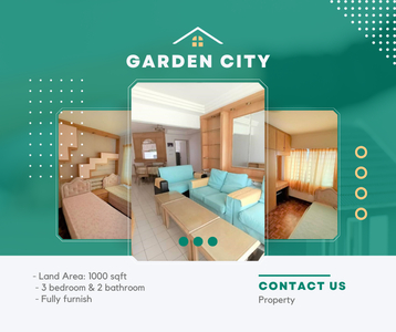 Fully Furnish 24hr Security 3 Room Garden City Apartment Melaka Raya