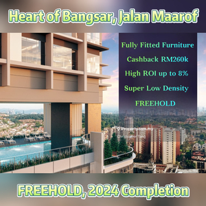 Bangsar Low Density Freehold Condo, Completion 2024, Cashback 250k