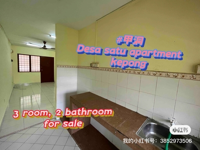 Desa satu apartment for sale in kepong desa aman puri, renovated, freehold, tiles floor,kitchen top