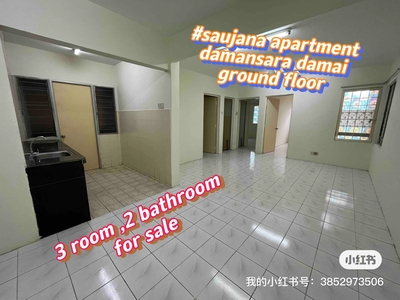 saujana apartment for sale in ground floor ,damansara damai, ground floor, renovated, 1 carpark