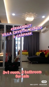 Villa crystal condo for sale, segambut, freehold, 2 carpark