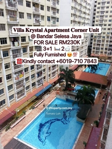 Villa Krystal Apartment Corner Unit @ Bandar Selesa Jaya For Sale