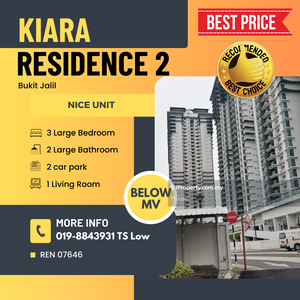 Kiara Residence 2 @ Bukit Jalil for Sale , Walk to LRT, Below Mv