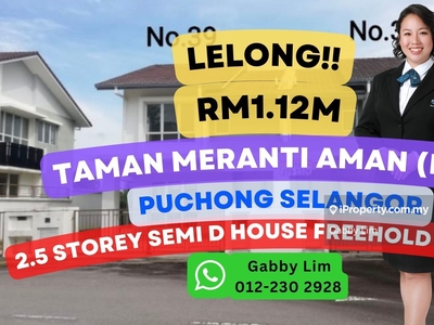 Lelong Super Cheap 2.5 Storey Semi D House @ Puchong Selangor