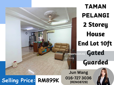 Taman Pelangi, 2 Storey End Lot with 10ft Land, Gated Guarded, 5 Bed