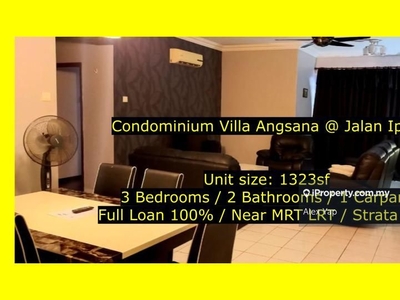 Strata Title/ Full Loan 100%/ Facing KL View/ Near MRT LRT/ Jalan Ipoh