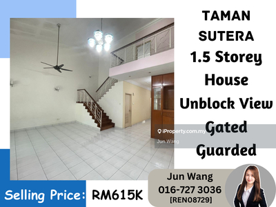 Taman Sutera (Perling), 1.5 Storey House, Unblock View, Gated Guarded