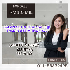 Taman setia tropika caranday double storey cluster bare unit for sale