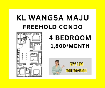 Altris Residence, Wangsa Maju, Kuala Lumpur - Freehold Condo 4 Bedroom Houzkey Free Furnished