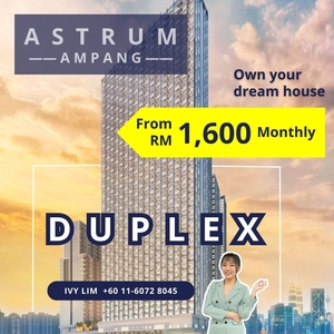 Astrum Ampang, KLCC, Kuala Lumpur, New LRT Condo, Duplex, Investment, High ROI, Airbnb, Landed in Sky