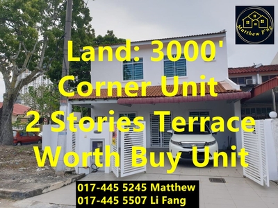 Lintang Nibong - 2 Stories Terrace Corner Unit - Land:3000'