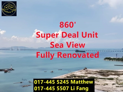 Mutiara Heights - Fully Renovated - Sea View - 860' - Jelutong