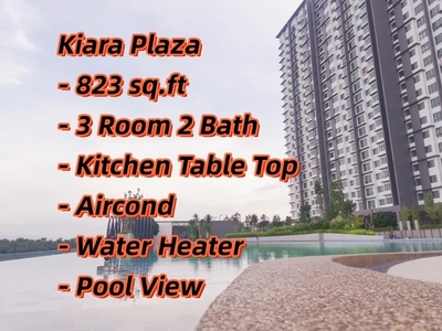 Kiara Plaza Condo For Rent, Kitchen Top, 3 Room 2 Bath, Aircond, Water Heater