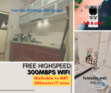 one stop to EcoCheras Mall, Walk to Tmn Connaught, KL MRT 300m/6mins, FAST WiFi, CUCKOO, AirCond