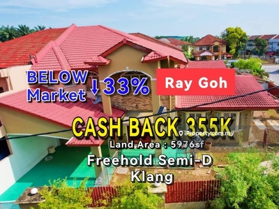 South Klang Semi D - Below Market 500k, Cash Back 355k, 5976sf Land