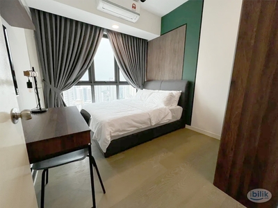 All Inclusive Single Room With Queen Bed and Aircond in Ooak Suites, Mont Kiara, Near MRT Semantan